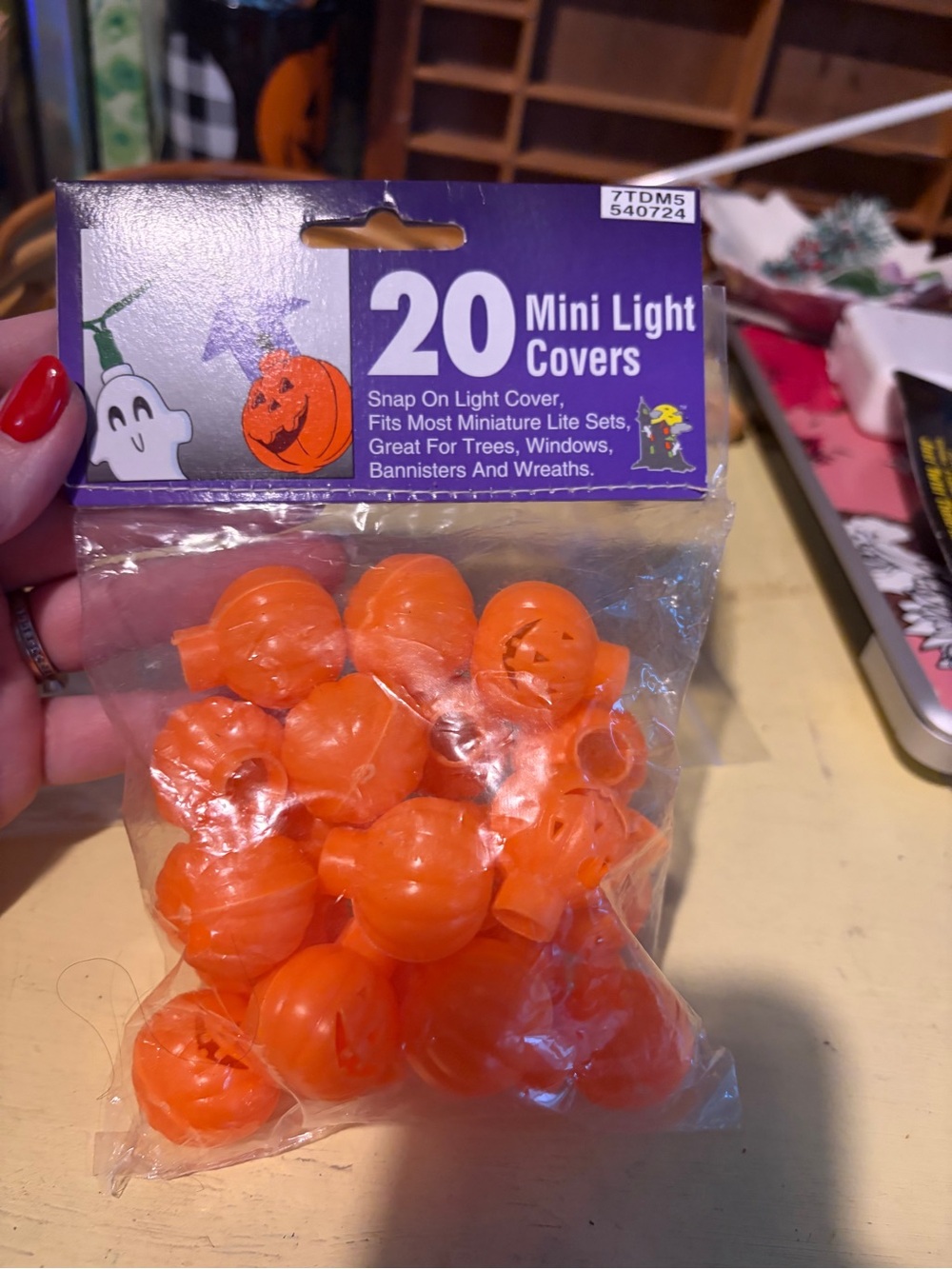 Vintage Orange Halloween Pumpkin Mini Light Covers - Pack of 20